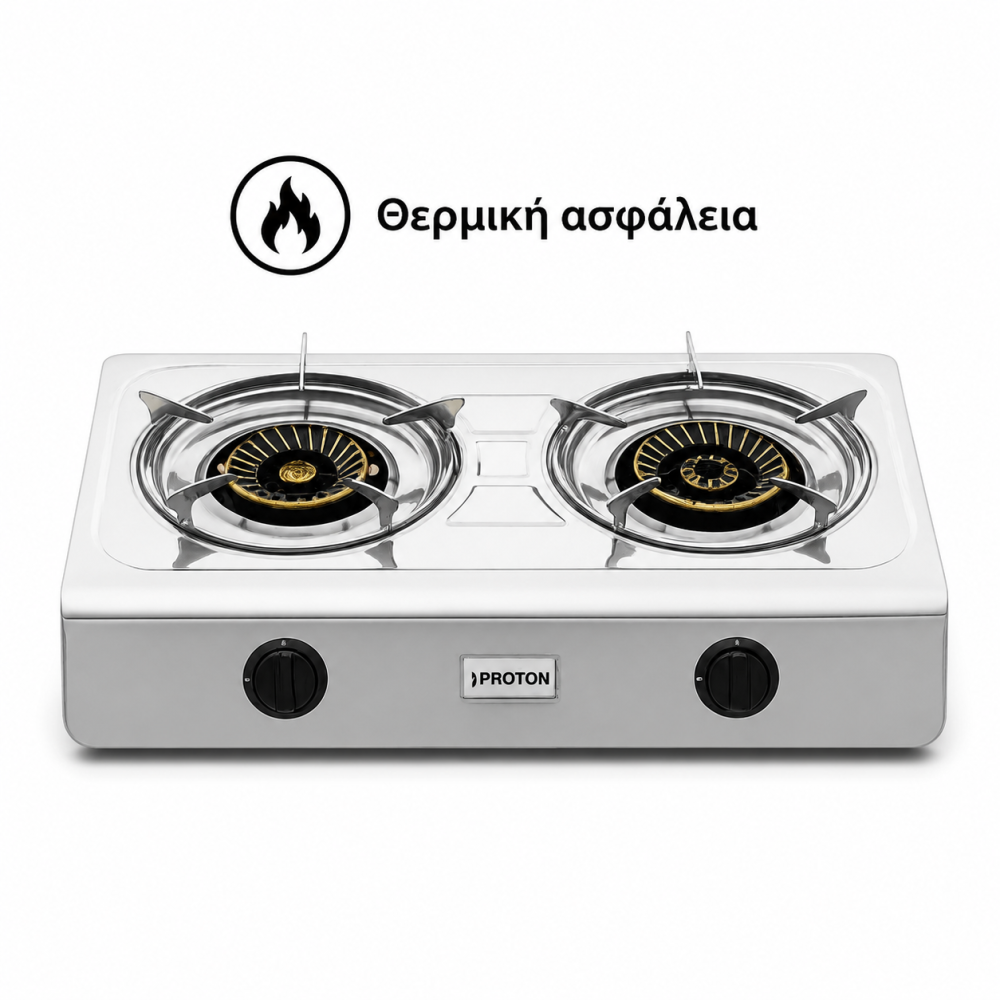 2εστίες inox  με θερμοκόπια