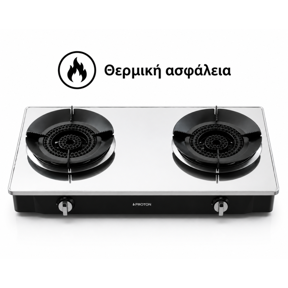 2 εστίες inox professional 6kW+6kW με θερμοκόπια